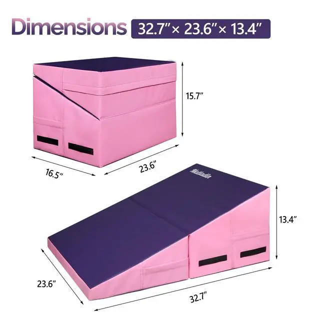 Alt view image 2 of 7 - Incline Gymnastics Wedge Mat, Folding Gymnastics Mat for Kids Girls Home Training Exercise