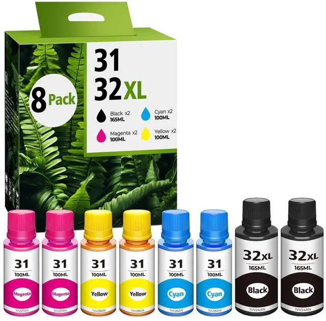 Main image of 31 32XL Ink Bottle Set Replacement for Smart Tank 5101 7602 6001 5000 | Compatible for Smart Tank 5101 7602 6001 7301 7001 5000 5102 7002 5103 Ink Refill