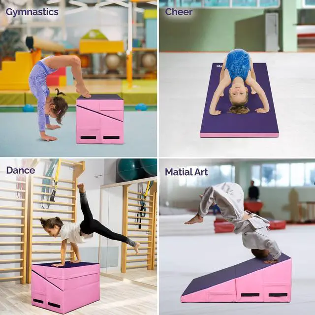 Alt view image 7 of 7 - Incline Gymnastics Wedge Mat, Folding Gymnastics Mat for Kids Girls Home Training Exercise