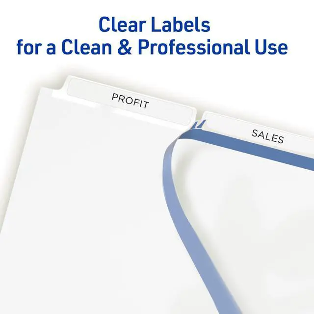 Alt view image 3 of 7 - 3-Tab Unpunched Dividers for Use with Any Binding System, Easy Print & Apply Clear Label Strip, Index Maker Customizable White Tabs, 25 Sets (11442)