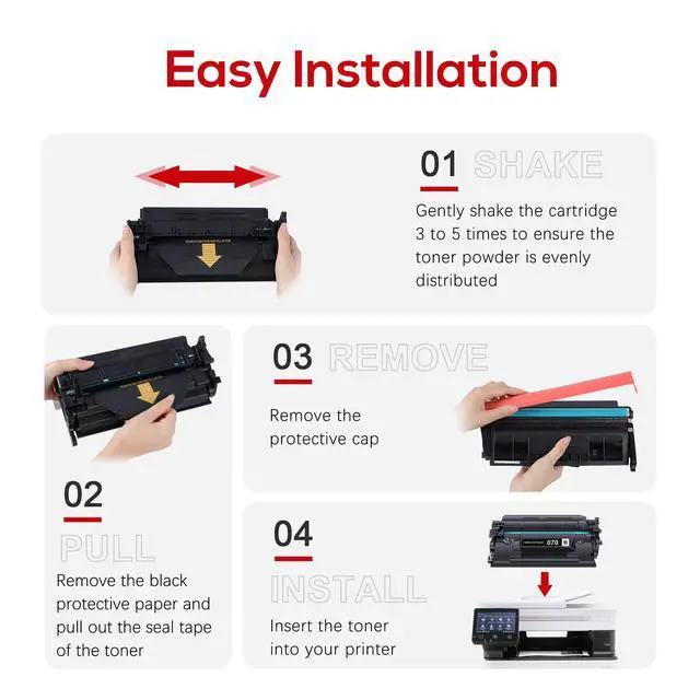 Alt view image 7 of 7 - Compatible for Canon 070 Black Toner Cartridge Replacement for Canon 070h CRG070 Toner for Canon ImageCLASS MF465dw MF462dw MF460dw LBP246dw LBP247dw LBP243dw LBP240dw Laser Printer 2 Pack