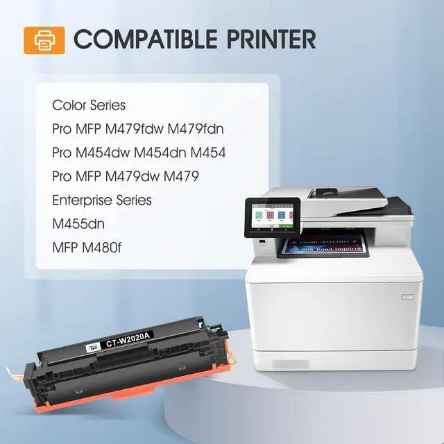 Alt view image 2 of 7 - 414A Toner Cartridges 4 Pack for HP 414A 414 414X W2020A M479fdw M479fdn | Compatible for HP Color LaserJet Pro MFP M479fdw M479fdn M479dw M479 M454dw M454dn M454 M480f M455dn Printer Ink B/C/Y/M