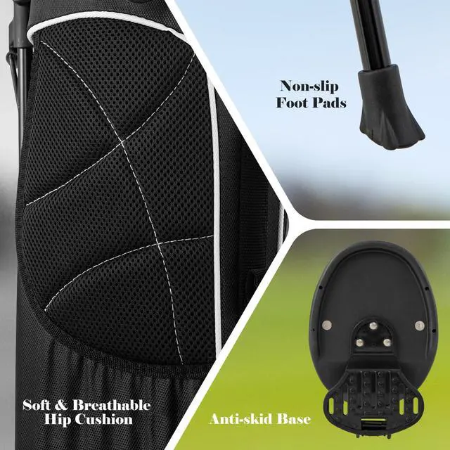 Alt view image 5 of 7 - Golf Stand Bag, Lightweight Organized Golf Bag, Easy Carry Shoulder Bag with 4 Way Dividers and 4 Pockets for Extra Storage