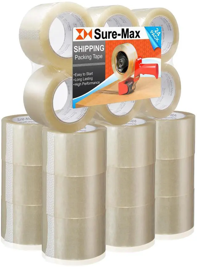 Main image of 24 Rolls Extra-Wide Shipping & Packing Tape (3" x 110 yard/330' Each) - Moving & Adhesive Carton Sealing - 2.0mil Clear