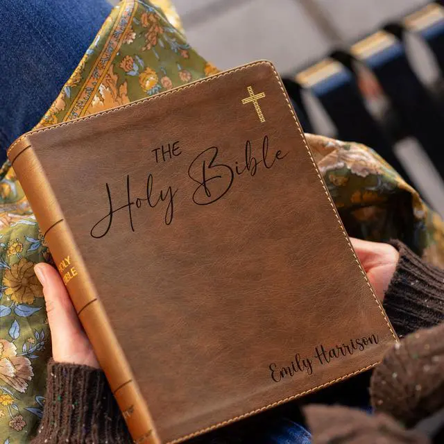 Alt view image 2 of 7 - Personalized NIV Journaling Bible | New International Version | Custom Engraved Name | Easy-to-read Study Bible | Christian Gift for Men, Women, and Kids (Personalized Name)