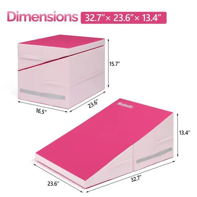 Alt view image 5 of 6 - Incline Gymnastics Wedge Mat, Folding Gymnastics Mat for Kids Girls Home Training Exercise