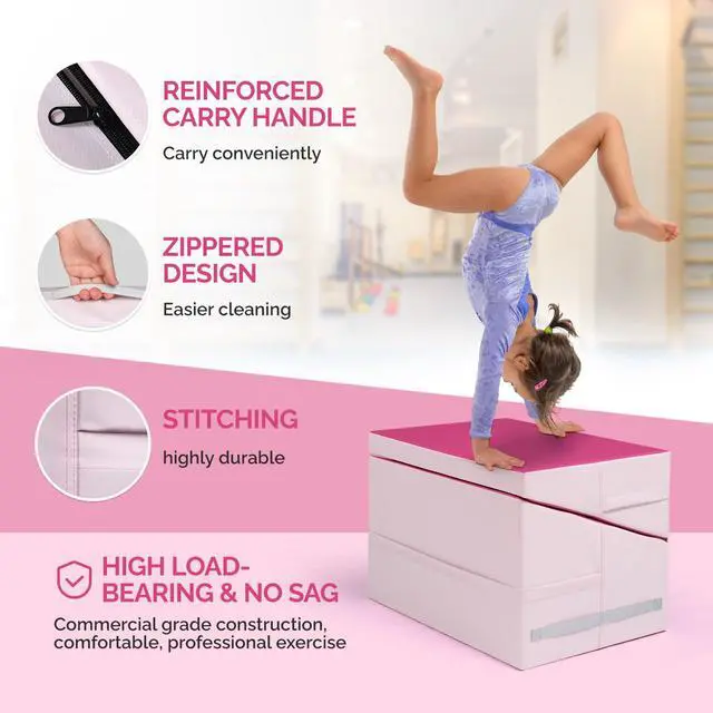 Alt view image 3 of 6 - Incline Gymnastics Wedge Mat, Folding Gymnastics Mat for Kids Girls Home Training Exercise