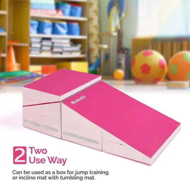 Alt view image 4 of 6 - Incline Gymnastics Wedge Mat, Folding Gymnastics Mat for Kids Girls Home Training Exercise