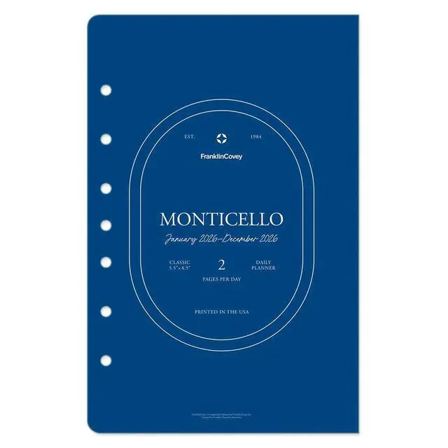 Alt view image 2 of 7 - FranklinCovey - Monticello Two Page Per Day Ring-Bound Planner (Classic, Jan 2027 - Dec 2027)