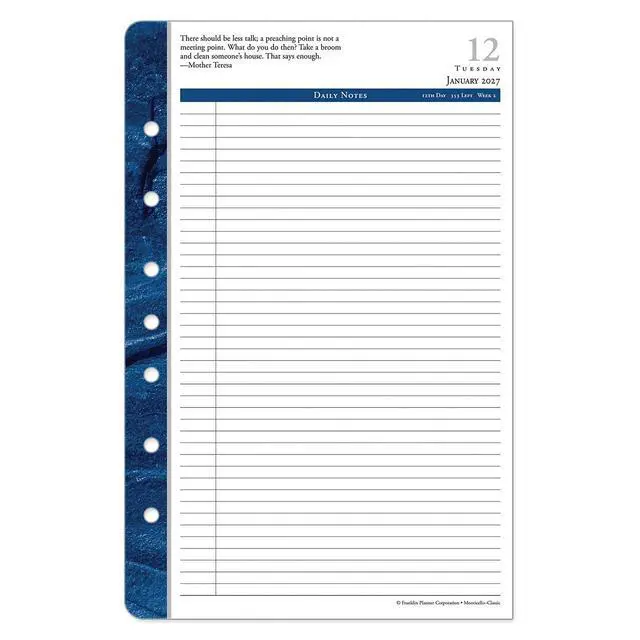 Alt view image 4 of 7 - FranklinCovey - Monticello Two Page Per Day Ring-Bound Planner (Classic, Jan 2027 - Dec 2027)