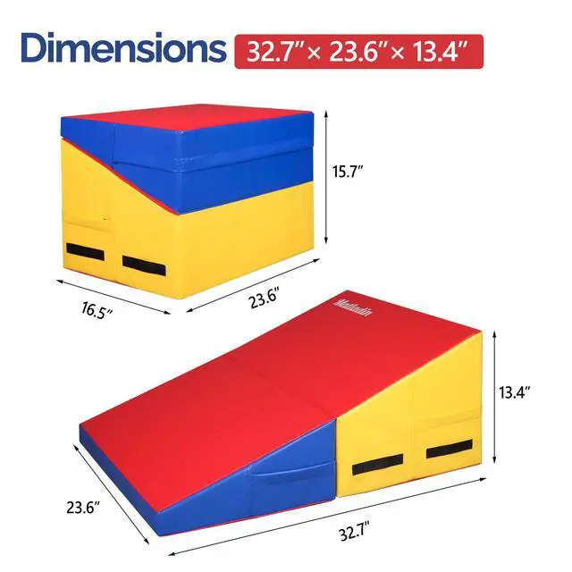 Alt view image 5 of 7 - Incline Gymnastics Wedge Mat, Folding Gymnastics Mat for Kids Girls Home Training Exercise