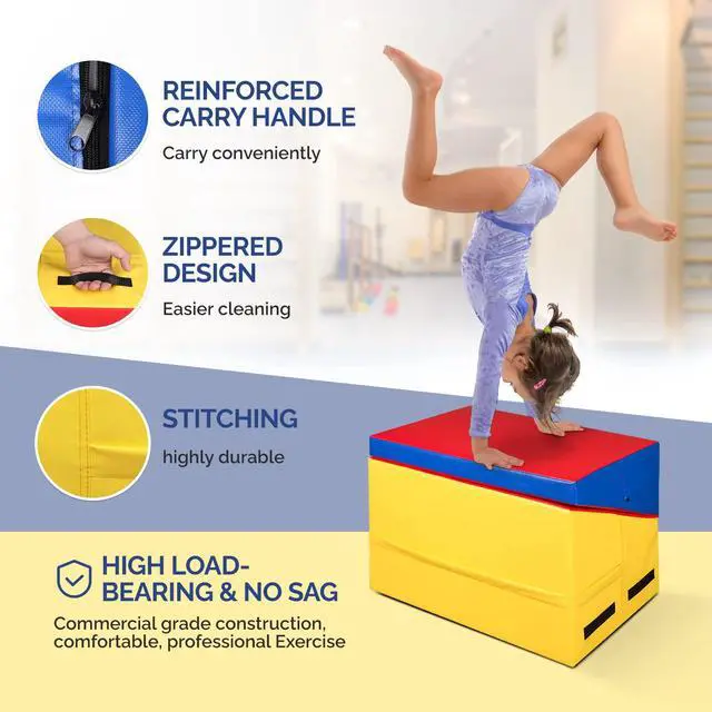 Alt view image 2 of 7 - Incline Gymnastics Wedge Mat, Folding Gymnastics Mat for Kids Girls Home Training Exercise