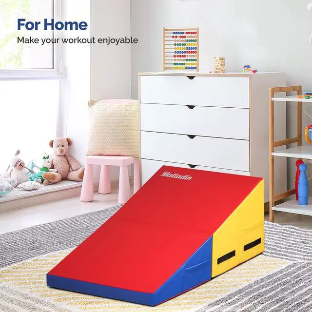 Alt view image 7 of 7 - Incline Gymnastics Wedge Mat, Folding Gymnastics Mat for Kids Girls Home Training Exercise