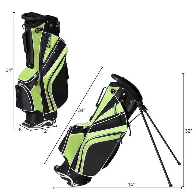 Alt view image 5 of 7 - Golf Stand Bag with 6 Way Top Dividers, Lightweight Golf Bag with Adjustable Dual Strap & 8 Pockets, Waterproof Rain Hood, Portable for Men Women
