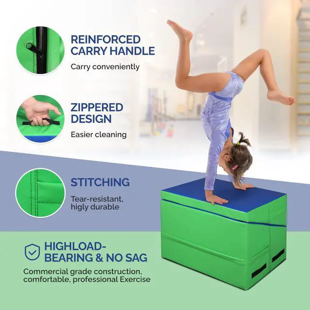 Alt view image 2 of 4 - Incline Gymnastics Wedge Mat, Folding Gymnastics Mat for Kids Girls Home Training Exercise
