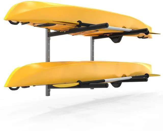 Main image of Kayak Storage Rack, Adjustable Heavy Duty Kayak Rack for Kayaks Paddle Boards, Kayak Paddle Holder for Garage, Spacesaver, Gentle on Padding, Boat Organizer