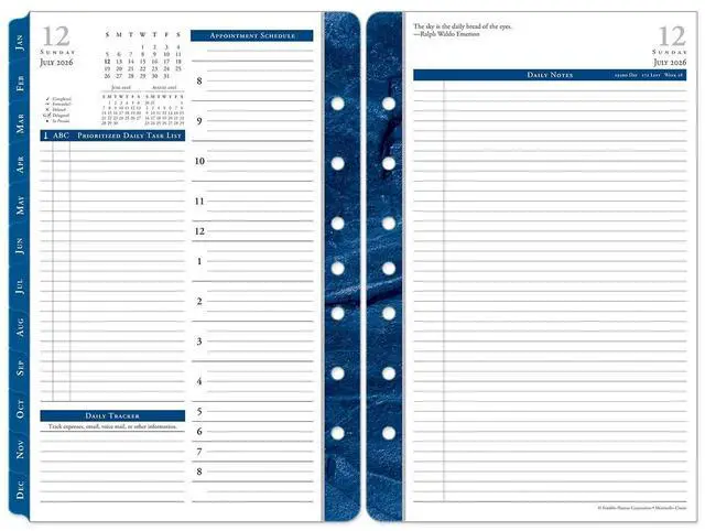 Main image of FranklinCovey - Monticello Ring-Bound Planner Refill - Two Page Per Day (Classic, Jul 2026 - Jun 2027)