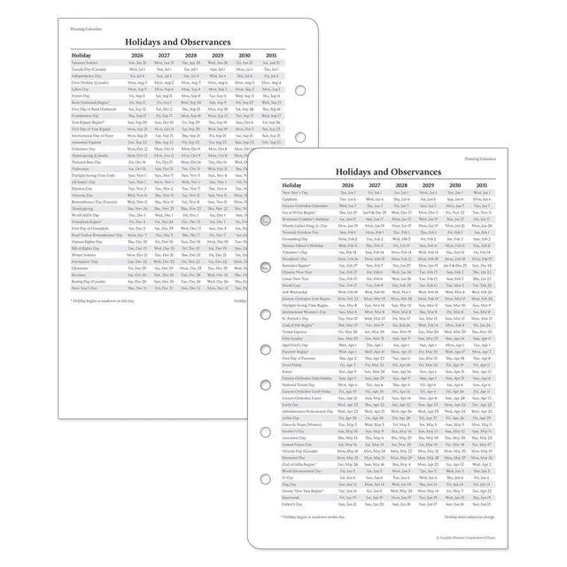 Alt view image 3 of 7 - FranklinCovey - Monticello Ring-Bound Planner Refill - Two Page Per Day (Classic, Jul 2026 - Jun 2027)