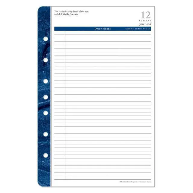 Alt view image 7 of 7 - FranklinCovey - Monticello Ring-Bound Planner Refill - Two Page Per Day (Classic, Jul 2026 - Jun 2027)