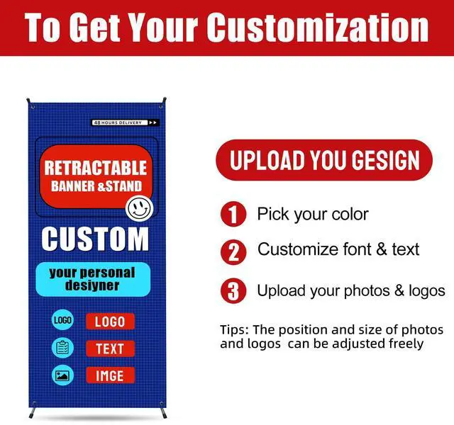 Alt view image 6 of 7 - Custom X Banner Stand 32"x71",Portable Retractable Banner with Travel Bag for Advertising,Party,Graduation, Celebration,Exhibition,Outdoor & Indoor Display (Only Stand 2Pack)