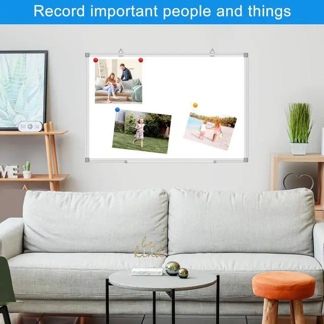 Alt view image 4 of 7 - White Board Dry Erase Whiteboard for Wall 48" x 36" Aluminum Presentation Magnetic Whiteboards with Long Pen Tray, 12 Magnets, 3 Markers & 1 Eraser