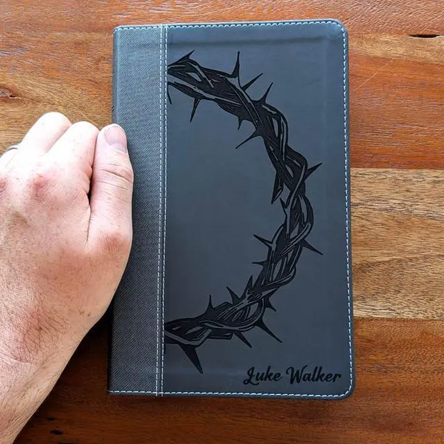 Alt view image 2 of 7 - Personalized NIV Personal Bible with Crown of Thorns | Large Print (Black)
