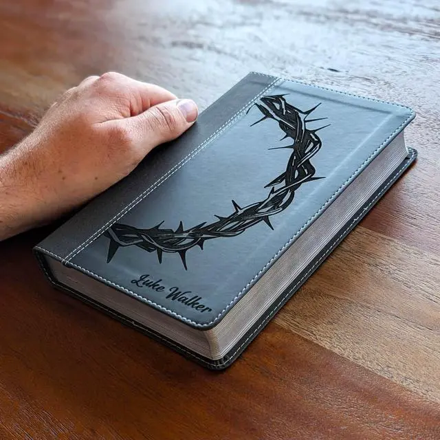 Alt view image 3 of 7 - Personalized NIV Personal Bible with Crown of Thorns | Large Print (Black)