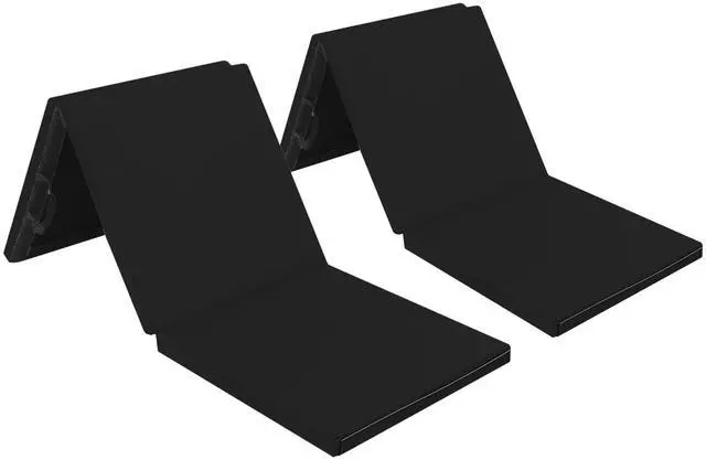 Main image of 6' Folding Tri-fold Gymnastics Gym Exercise Aerobics Mat, 6ft x 2ft x 2in PU Leather Tumbling Mats with Hook & Loop Fastener for Stretching Yoga Cheerleading Martial Arts
