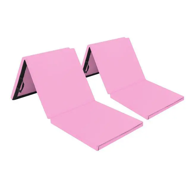 Main image of 6' Folding Tri-fold Gymnastics Gym Exercise Aerobics Mat, 6ft x 2ft x 2in PU Leather Tumbling Mats with Hook & Loop Fastener for Stretching Yoga Cheerleading Martial Arts