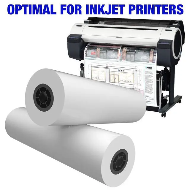 Alt view image 7 of 7 - Wide Format Paper 24" x 150' CAD Bond Rolls (20lb | 4 Rolls, 24 In x 150 FT | 3" Core)