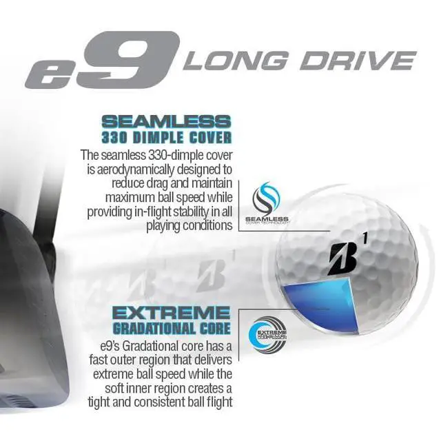 Alt view image 4 of 6 - e9 Contact Golf Balls | Two-Piece Construction | Surlyn Cover | 330 Dimple Design | Pack of 2