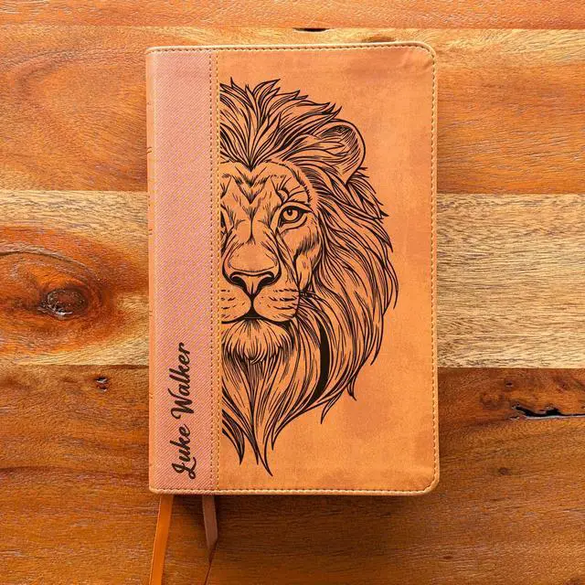 Alt view image 5 of 7 - Personalized NIV Personal Bible with Crown of Thorns | Large Print (Brown Lion Front)