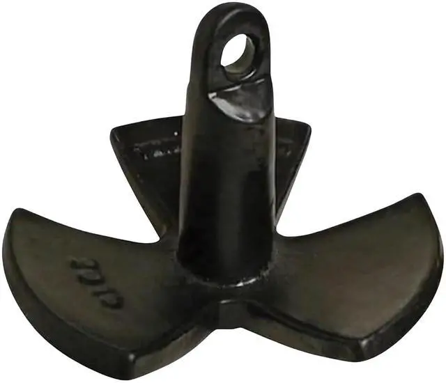 Main image of Black PVC Vinyl Coated River Anchor | Durable Scratch-Resistant Finish | Secure Hold in Mud, Sand & Gravel | Available in 830 lb for Small to Large Boats