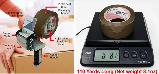 Alt view image 2 of 7 - Sealing Tape - 1 Box of Premium (36 Roll of 110 Yards) 36x330 Feet Long 2" Wide Brown Shipping Packaging Tape