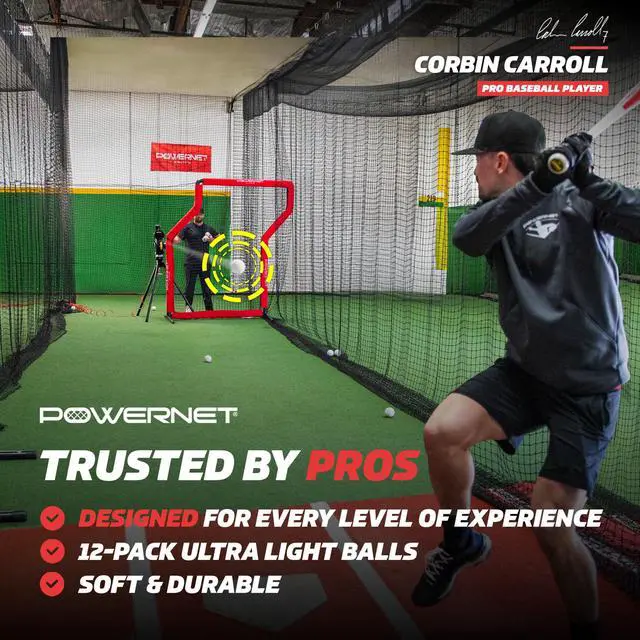 Alt view image 2 of 6 - Launch F-lite Softball & Baseball Pitching Machine, Dimpled Practice Balls, Bucket of Baseballs, Coaching Bucket Bundle for Pitching Machine, Baseball Training Equipment