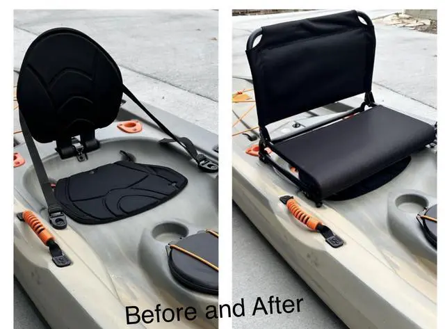 Alt view image 2 of 7 - Kayak Seat Replacement Upgrade Kit for Tamarack Tahoma Tioga Spitfire Kenai - Foldable Back Support with Cushioned Base - Seat and All Hardware