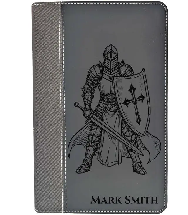 Main image of Personalized NIV Personal Bible with Crown of Thorns | Large Print (Black Knight Standing Solo)