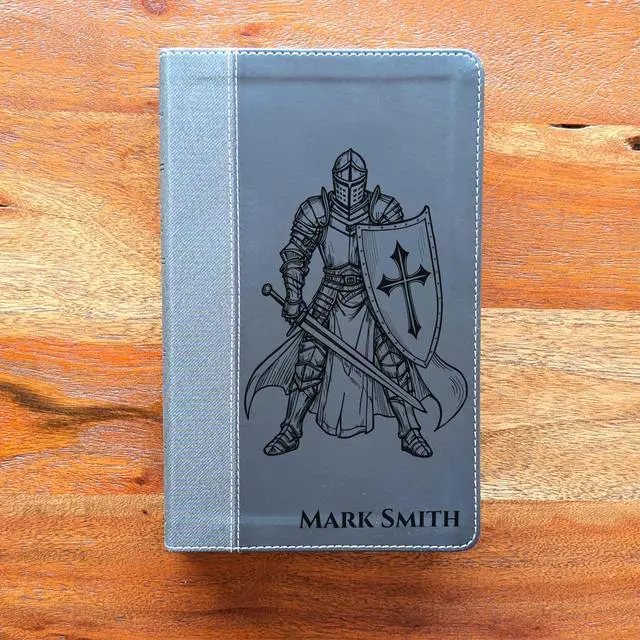 Alt view image 2 of 7 - Personalized NIV Personal Bible with Crown of Thorns | Large Print (Black Knight Standing Solo)