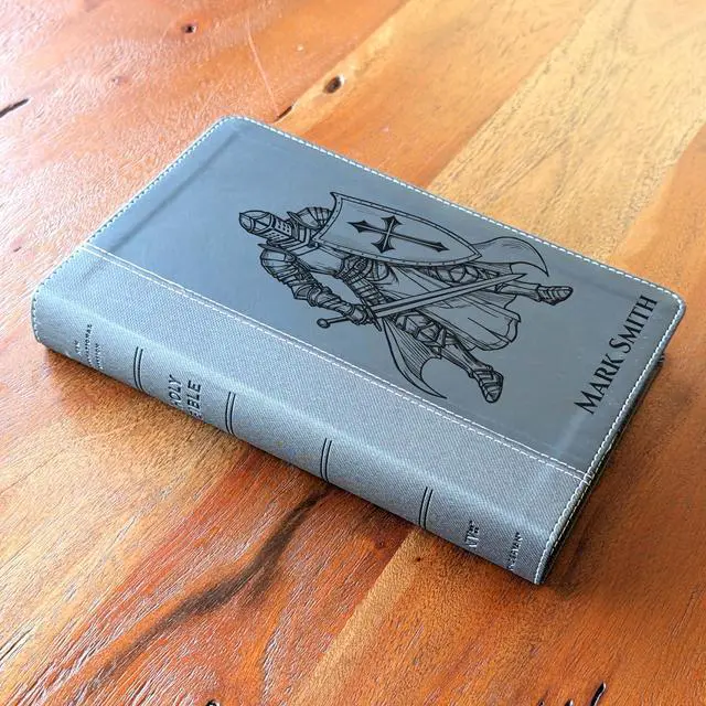 Alt view image 7 of 7 - Personalized NIV Personal Bible with Crown of Thorns | Large Print (Black Knight Standing Solo)