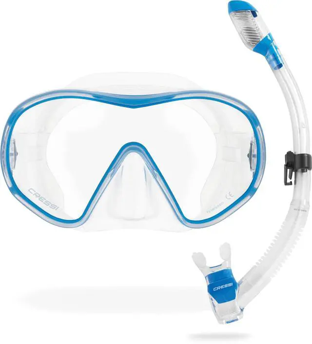 Main image of Single Lens Frameless Scuba Mask & Dry Snorkel for Snorkeling, Scuba Diving, F-Dual & Supernova Dry: Designed in Italy