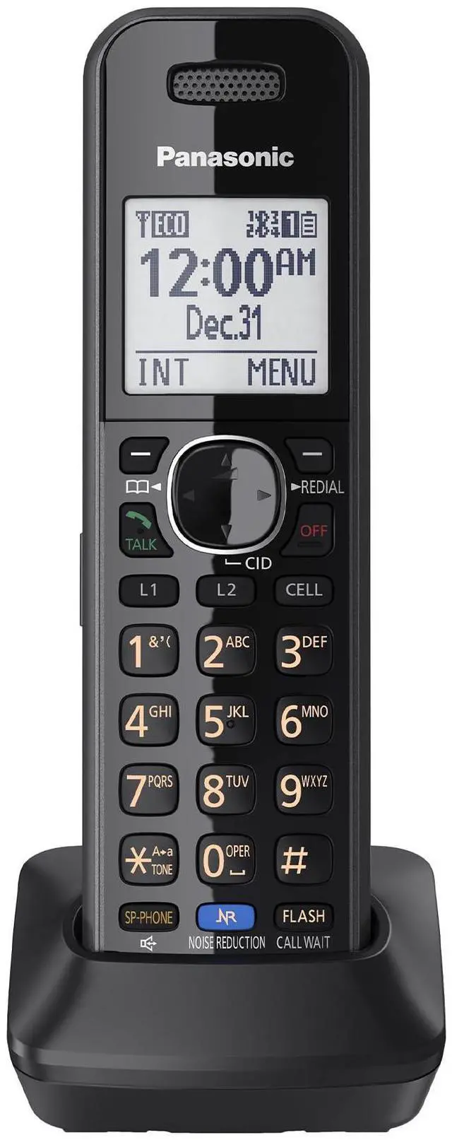 Main image of DECT 6.0 Plus Cordless Phone Handset Accessory Compatible with 2-Line Cordless Phones KX-TG95xx Series Business Telephones, Headset Jack - KX-TGA950B (Black)