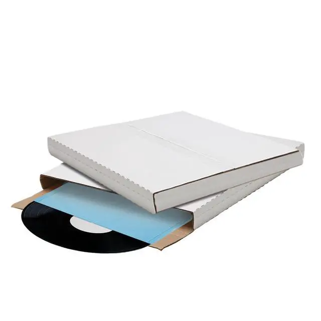Alt view image 3 of 7 - 100 Pack - 45RPM Strong Record Mailer Boxes | 7.5" x 7.5" x 1" | Height-Adjustable - Perfect for Mailing 45RPM Records, Record Album Mailer, Album Box