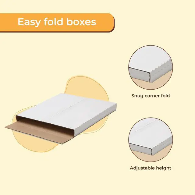 Alt view image 5 of 7 - 100 Pack - 45RPM Strong Record Mailer Boxes | 7.5" x 7.5" x 1" | Height-Adjustable - Perfect for Mailing 45RPM Records, Record Album Mailer, Album Box