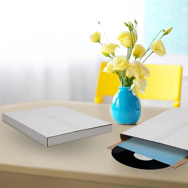 Alt view image 4 of 7 - 100 Pack - 45RPM Strong Record Mailer Boxes | 7.5" x 7.5" x 1" | Height-Adjustable - Perfect for Mailing 45RPM Records, Record Album Mailer, Album Box