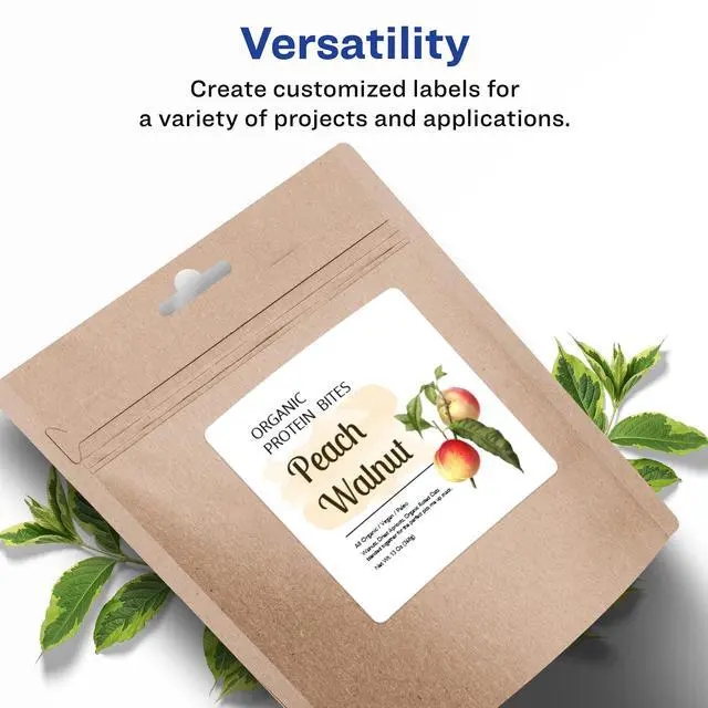 Alt view image 2 of 7 - Matte White Square Labels, Sure Feed Technology, 4" x 4", 400 Matte White Printable Labels
