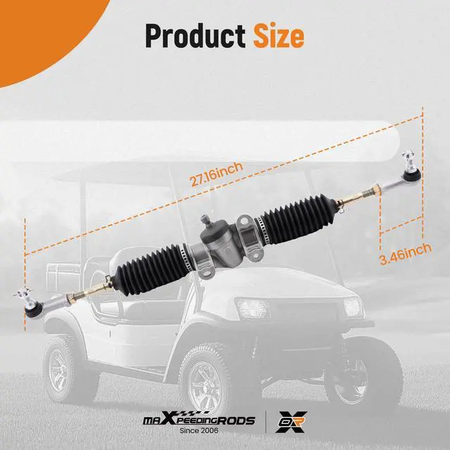 Alt view image 6 of 7 - Golf Cart Steering Gear Box Assembly, Steering Rack & Pinion for Club Car Precedent Gas and Electric Golf Carts 2004 & up, 102288601, 103679701