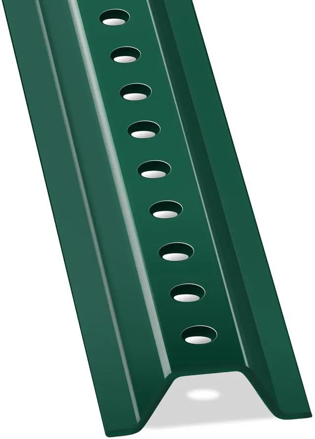 Main image of U Channel Sign Post, 8 Ft. Green Baked Enamel Steel, 1.1 lbs per Foot, Medium Weight with Pre Drilled Holes for Easy Mounting, Heavy Duty Metal Sign Mounting Pole (Pack of 1)