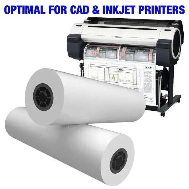 Alt view image 3 of 6 - Wide Format Paper Rolls CAD Bond 30" Widths (2 Rolls, 30 In x 300 Ft | 2" Core)