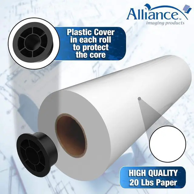 Alt view image 4 of 6 - Wide Format Paper Rolls CAD Bond 30" Widths (2 Rolls, 30 In x 300 Ft | 2" Core)