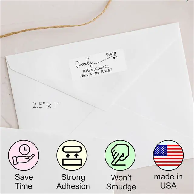 Alt view image 2 of 7 - White Address Labels - Personalized Return Address Labels, Mailing and Shipping Labels for Envelopes, Packages, Business, Home by (1000, Heart)